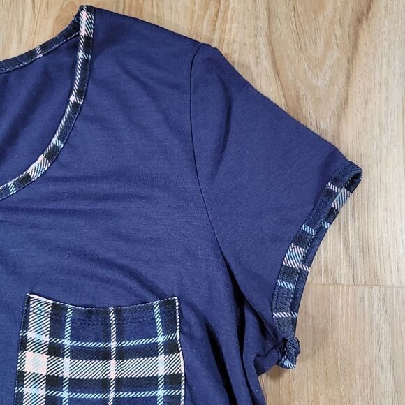 🧚♂️Self Esteem Knotted Short Sleeve Top w/Pocket Large - Picture 4 of 11